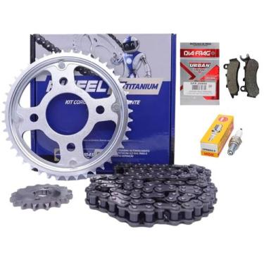 Imagem de Kit Relação Transmissão, Vela, Pastilha Titan 160 18 Á 24 - RIFFEL