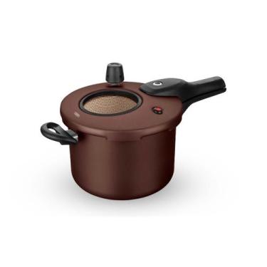 Imagem de Mta 9195 Panela De Pressão Antiaderente Com Visor Chocolate 4,5l