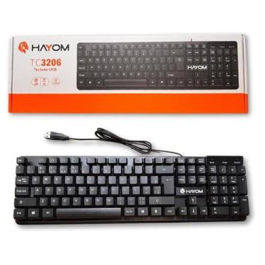 Imagem de Teclado Office Hayom TC3206 USB 104 Teclas ABNT Ergonômico Silencioso 