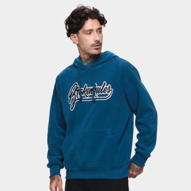 Imagem de Moletom Broken Rules Bordado Masculino, Azul, G