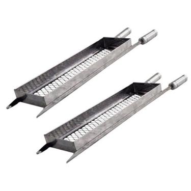 Imagem de Kit 2 Grelha Cesto Inox, Legumes, Coração, Churrasco 78cm - INOX LAURI