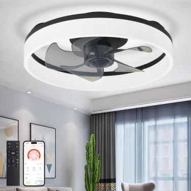 Imagem de Ventilador de teto DINGLILIGHTING DLLT 16" LED Dimmable Preto