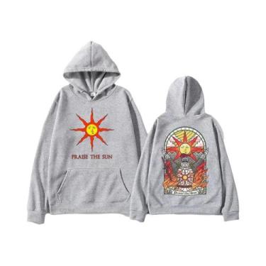 Imagem de Hoodies Impressos Dark Souls Praise the Sun Para Homens E Mulheres, Pu