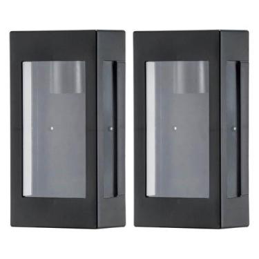 Imagem de Kit 2 Arandelas Externas Prime Pretas Luminárias de Parede Bivolt Jard