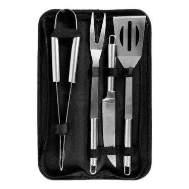 Imagem de Kit Churrasco Inox C/estojo 4 Pecas LCC-2324 Luatek