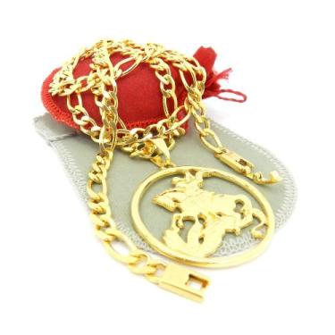 Imagem de Corrente Masculina 53cm 6mm São Jorge Folheada Ouro 18k CR296 - WNBIJO