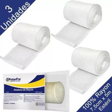 Imagem de Bandagem Atadura Rayon 7,5cmx5m - Kit C/ 3 Und - POLARFIX