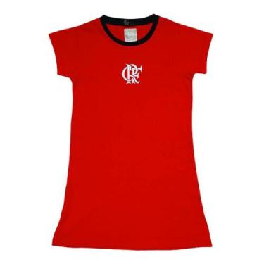 Imagem de Vestido Infantil Flamengo Tubinho Vermelho Oficial, Tam 8