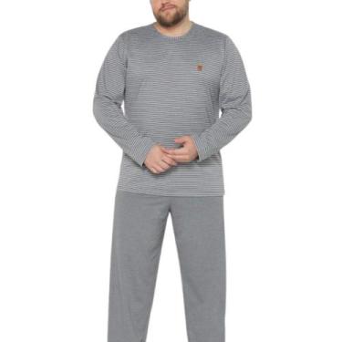 Imagem de Pijama Inverno Masculino Adulto Blusa Listras - DK HOMEWEAR, G1