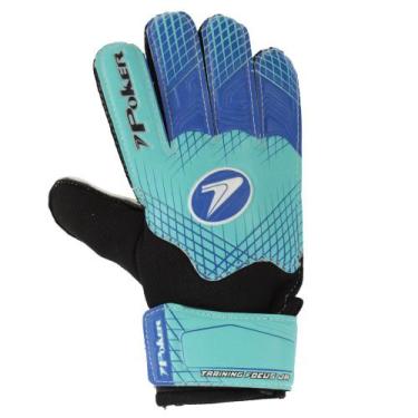 Imagem de Luva de Goleiro Poker Training Focus Junior Verde e Azul, 7, Verde