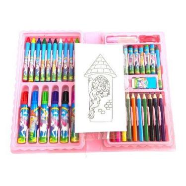 Imagem de Maleta De Pintura Infantil Feminina 48 Peças - SANTISSIMA, Rosa