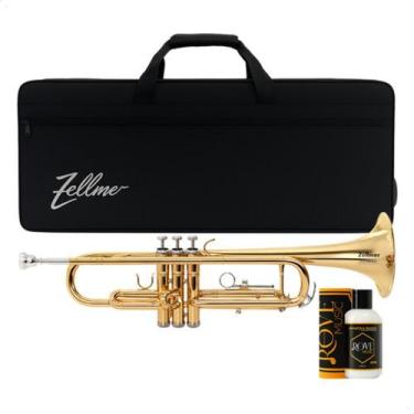 Imagem de Trompete Zellmer Sib Laqueado Ztr-300l + Polidor Rove