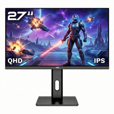 Imagem de Monitor Gamer HQ 27”, IPS, 1MS, QHD 2560x1440, Ergonômico, Ajuste de Altura e Rotação, HDMI, DP,VESA, Frameless HQ27AJ75G