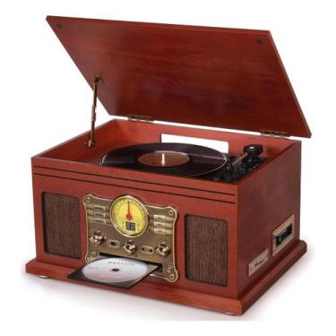 Imagem de TocaDiscos 3 em 1 com Bluetooth  Reproduz Vinil, CD, Fita Cassete, USB
