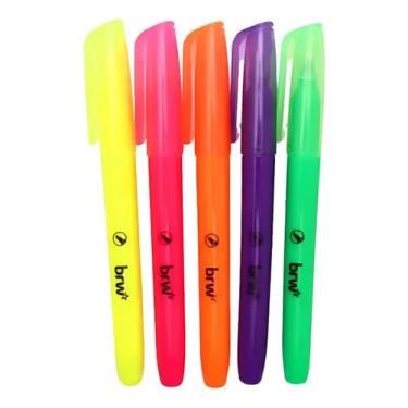 Imagem de Marca Texto BRW Fluorescente Cores Sortidas 5 unid. - CA2010