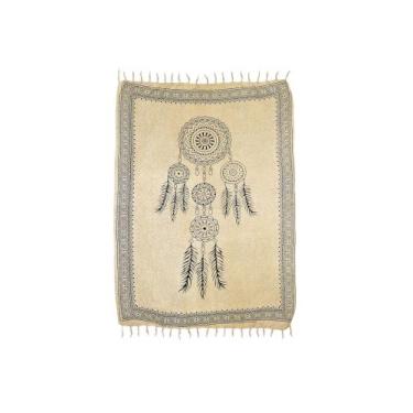 Imagem de Canga de praia flor de lótus em viscose - Corpo Dourado Moda Praia, Fi