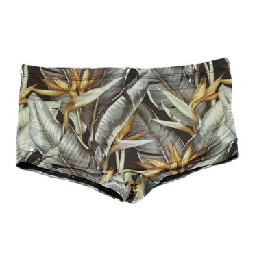 Imagem de Sunga Tradicional/ Boxer Estampada - Corpo Dourado Moda Praia, Palha, 