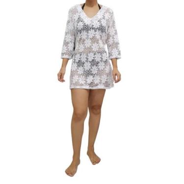 Imagem de Saída de praia Bata de arrastão com manga 3/4 - Corpo Dourado moda pra