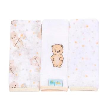Imagem de Pano de Boca Bebê Kit c/3 unidades Fralda Algodão Baby Nice Cor:Bege U