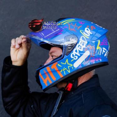 Imagem de Capacete Race Tech Hit Faster Blue Yellow, 56