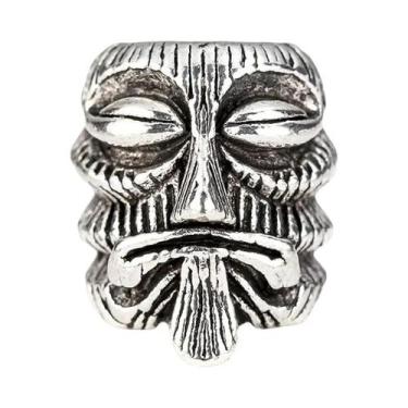 Imagem de Pingente De Conta Com Design De Crânio Viking E Runa, Com Furo Grande,
