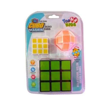 Imagem de Cartela com 3 Cubos Mágicos QYTOYS 3x3 Educativos Giro Suave Alta Resi