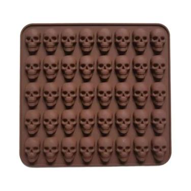 Imagem de Forma De Gelo Em Silicone Com 40 Cavidades Em Forma De Caveira, Reutil