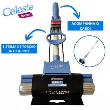 Imagem de Rodo Mop Fácil Celeste Auto Torção Refil Em Espuma Limpeza em Geral Es