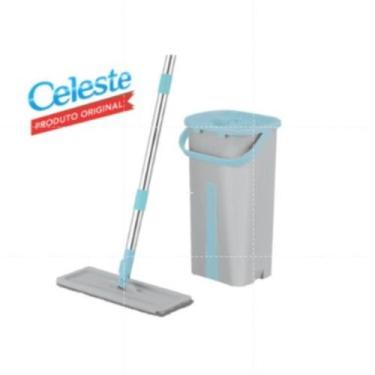 Imagem de Rodo Mop Flat Balde Rapid Clean Celeste