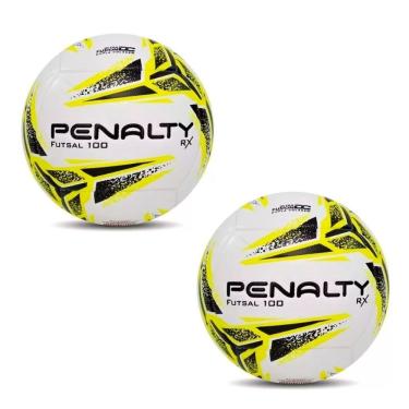 Imagem de Kit Bola de Futsal Rx 100 Xxiii 2023 Menor Absorção de Água Miolo Lubrificado e Substituível Amarelo Penalty 2 UNIDADES