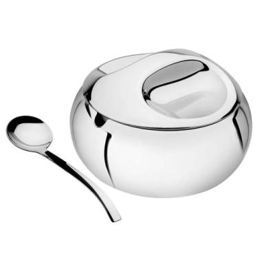 Imagem de Açucareiro Farinheiro Tramontina em Aço Inox Alto Brilho 320ml com Col