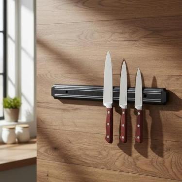 Imagem de Barra Magnética Imã Forte Suporte Facas Ferramentas 33 cm - Class Home
