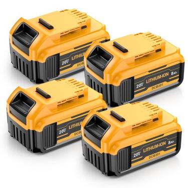 Imagem de Bateria UTRBATT 20V 8Ah Kit com 4 Unidades Compatível com Dewalt