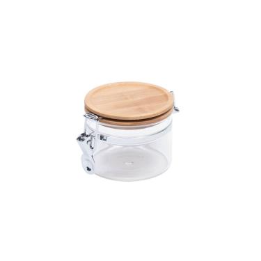 Imagem de Pote Redondo Clip Top com Tampa Kitchen em Vidro e Bambu 350ml Kenya