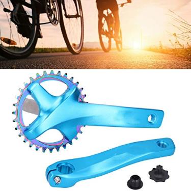 Imagem de Pedaleira da roda dentada de bicicleta Mountain bike pedivela Compatibilidade para bicicletas de diâmetro da roda dobrável Bicicletas Modificar bicicletas de estrada(azul)