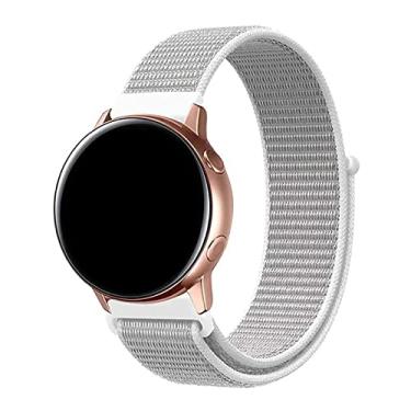 Imagem de Pulseira 20mm Nylon Loop compatível com Samsung Galaxy Watch Active 1 e 2 - Galaxy Watch 3 41mm - Galaxy Watch 42mm - Amazfit GTR 42mm - Amazfit GTS - Amazfit Bip - Marca LTIMPORTS (Cinza com Branco)