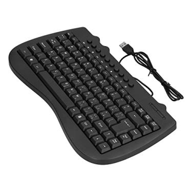 Imagem de Teclado USB, Teclado de PC Geral Plástico Durável Aplicável Basta Usar Ergonomicamente Ajustável para Computadores Desktop para Laptop(árabe)