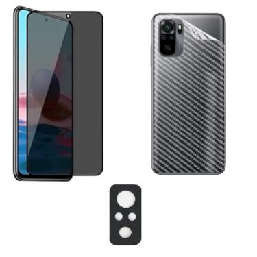 Imagem de Pelicula Privacidade Redmi Note 10 Pro + Camera + Carbono - (C7ARMOR)