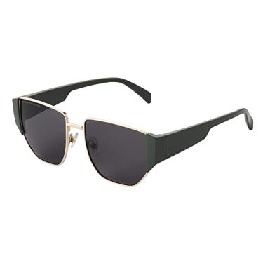 Imagem de French Connection Óculos de sol feminino Millie Olho de gato, Verde cristal escuro/dourado, 54mm