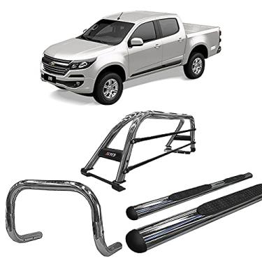 Imagem de Kit Quebra Mato +Estribo +Santo Anto Duplo S10 12/20 Cromado