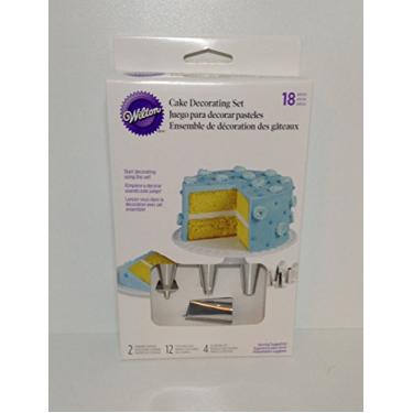 Imagem de Wilton Conjunto de saco de confeitar - 18: 12 sacos de confeitar descartáveis, 4 pontas, 2 acopladores padrão - kit de decoração de bolo - conjunto de 18