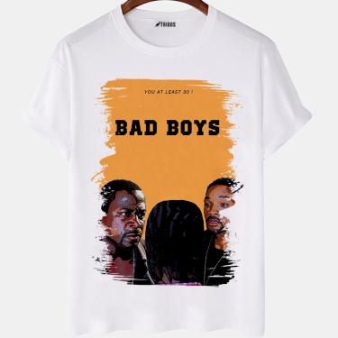 Imagem de Camiseta masculina Bad Boys Filme Policial Art Desenho Camisa Blusa Branca Estampada