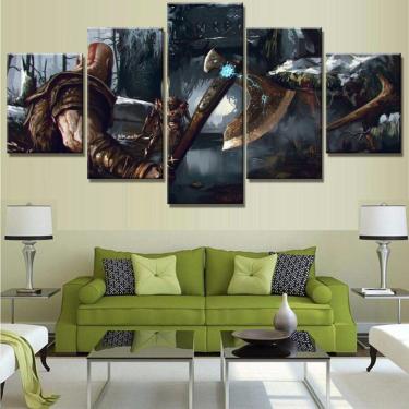 Imagem de Quadro Decorativos God of War com 5 peças 130x65 4