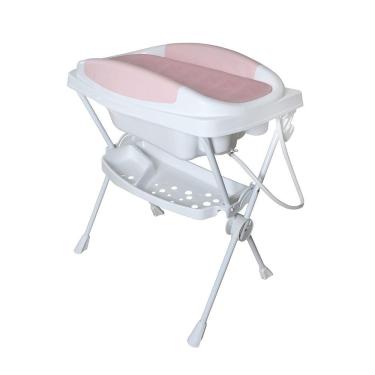 Imagem de Banheira Para Bebê 2 Em 1 Galzerano Premium Branco E Rosa