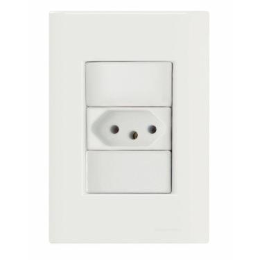 Imagem de Conj 4x2 1 Tomada 2p+t 20 A 250 V Tramontina Giz Branco