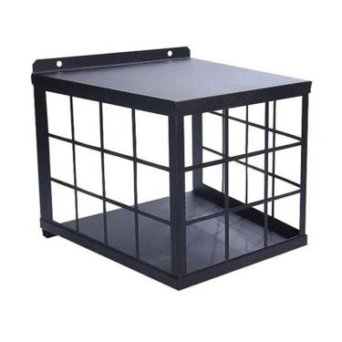 Imagem de Gaiola De Proteção Grade Quadrada Para Segurança Câmera Cftv Preto