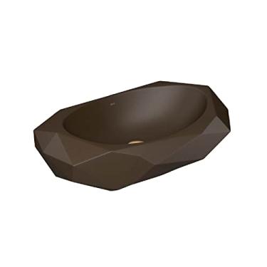 Imagem de Cuba de Apoio Facetada Marrom Fosco L.1093.22