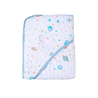 Imagem de Toalha de Banho Bebê Capuz Fralda Soft Karinho Papi 80cm x 80cm (Planetas)