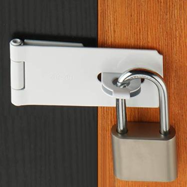 Imagem de Fecho de porta com fechadura de segurança para fechadura de porta de aço inoxidável Alise espesso e pesado, 4 Inch, White Finish