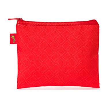 Imagem de O Boticário Bubbaloo Morango Necessaire Vermelho Liso Zíper 21x17cm Armazenamento de Maquiagem para Viagem/Fora de Casa Jovens Meninas Mulheres